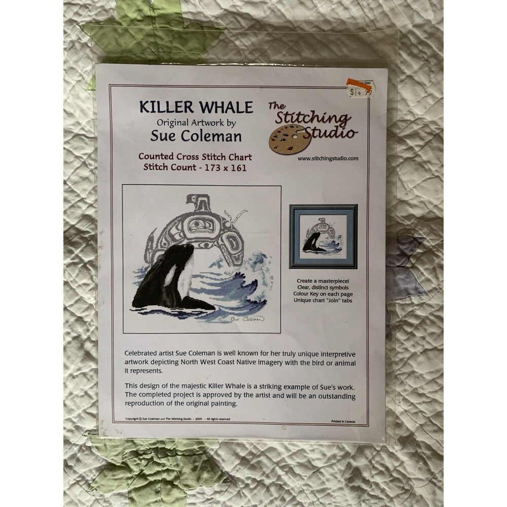 The Stitching Studio Whale Cross Stitch Kit Sue Coleman Artwork 2005